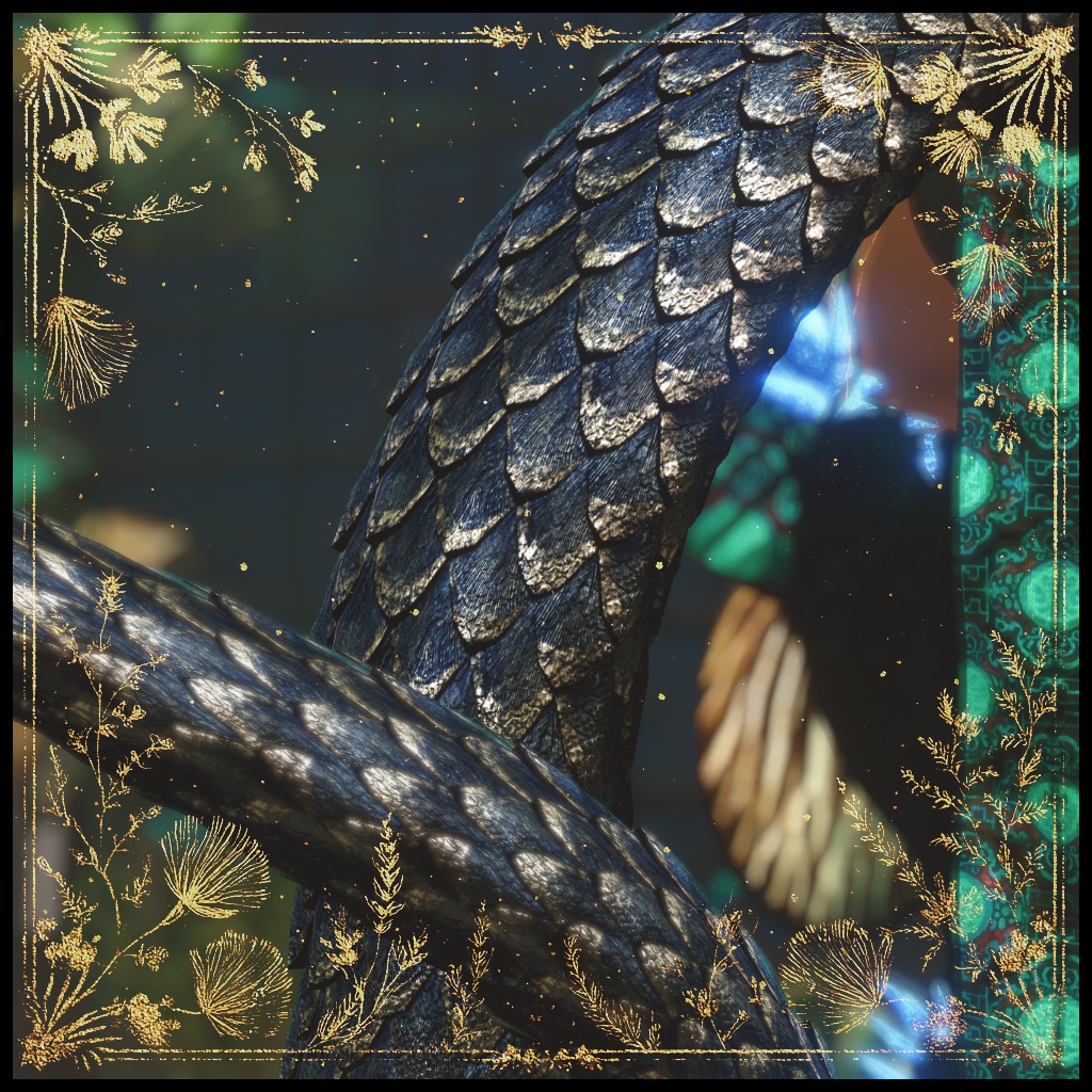 【DragonTailシリーズ】DragonTail_02_L 藍蛇鱗【3Dモデル衣装・装飾品】