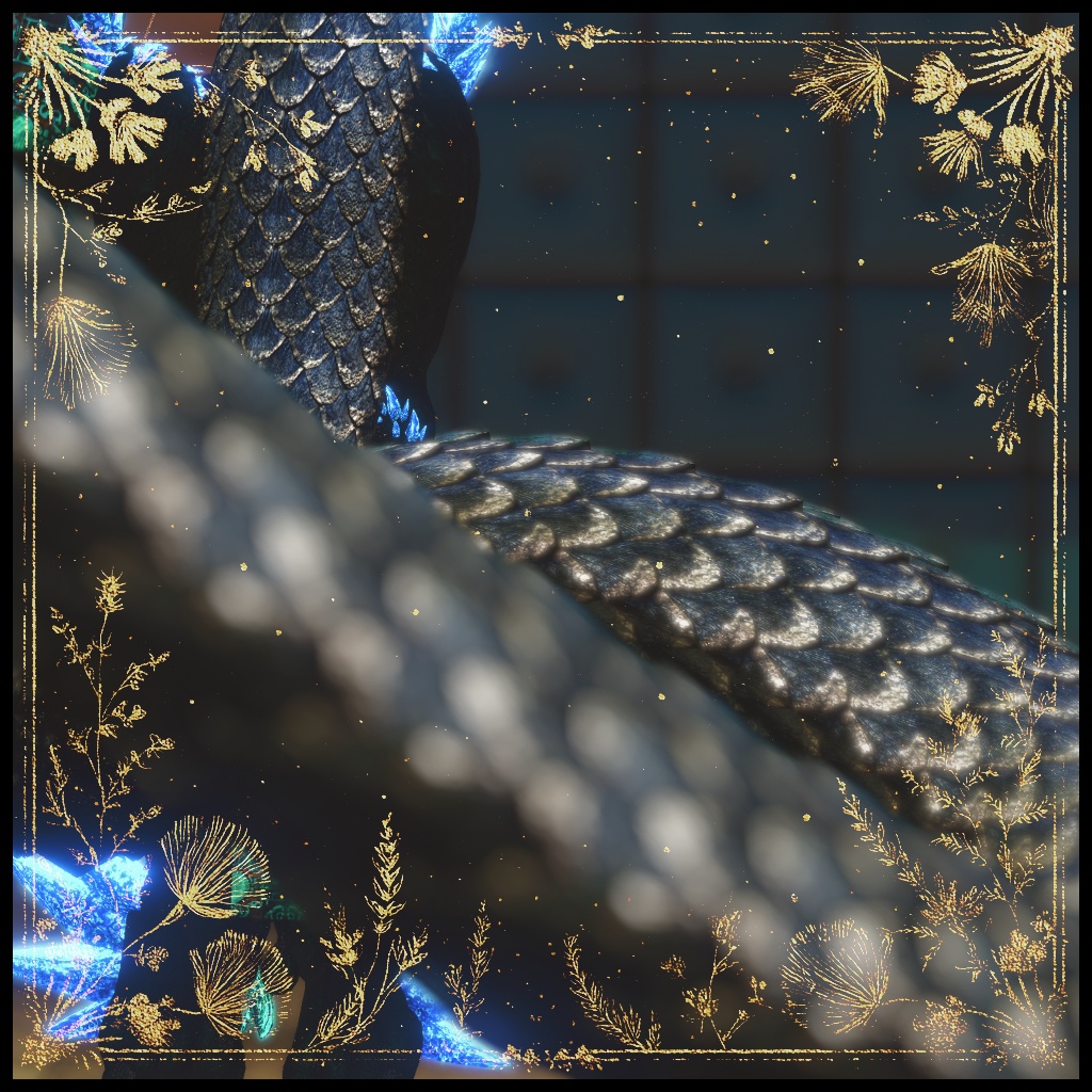 【DragonTailシリーズ】DragonTail_02_L 藍蛇鱗【3Dモデル衣装・装飾品】