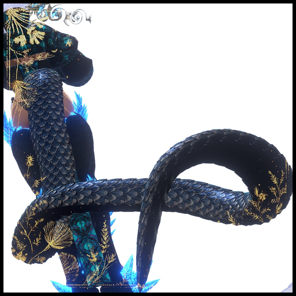 【DragonTailシリーズ】DragonTail_02_L 藍蛇鱗【3Dモデル衣装・装飾品】
