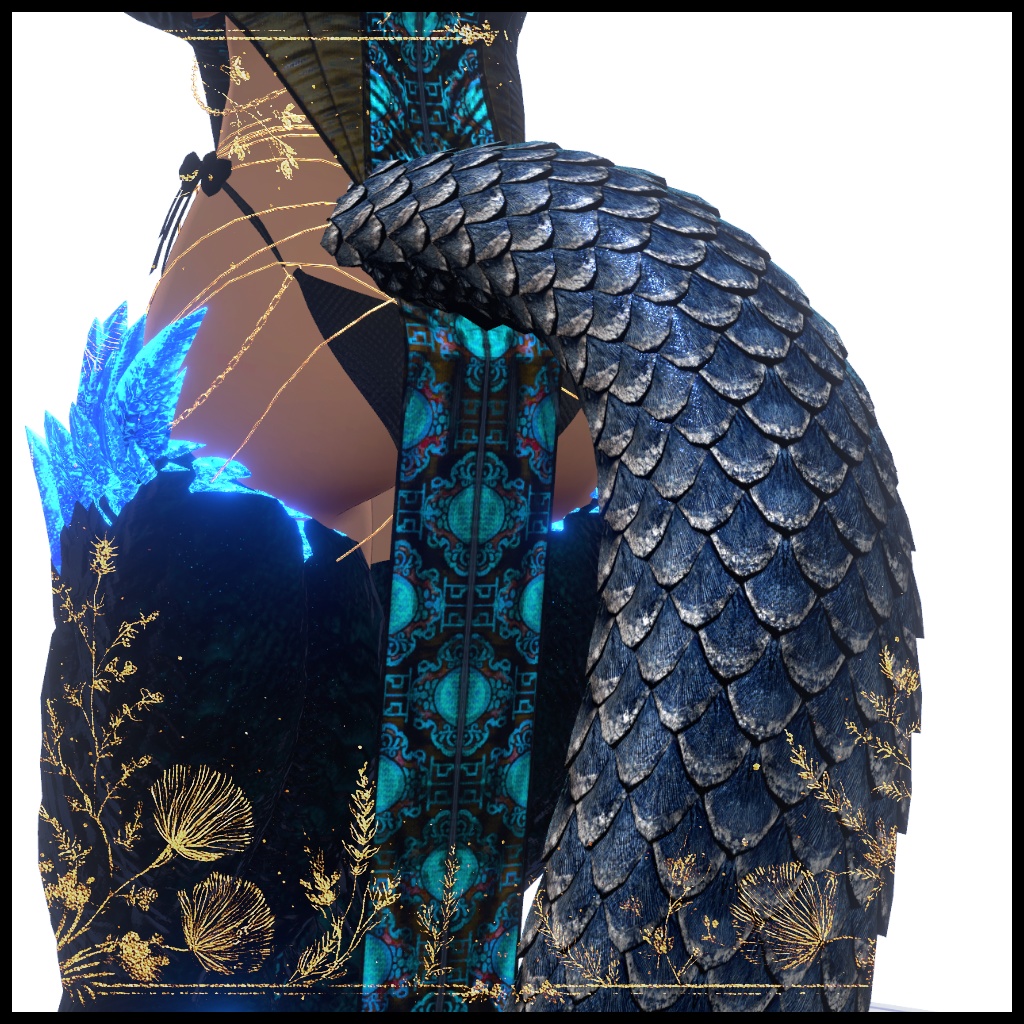 【DragonTailシリーズ】DragonTail_02_L 藍蛇鱗【3Dモデル衣装・装飾品】