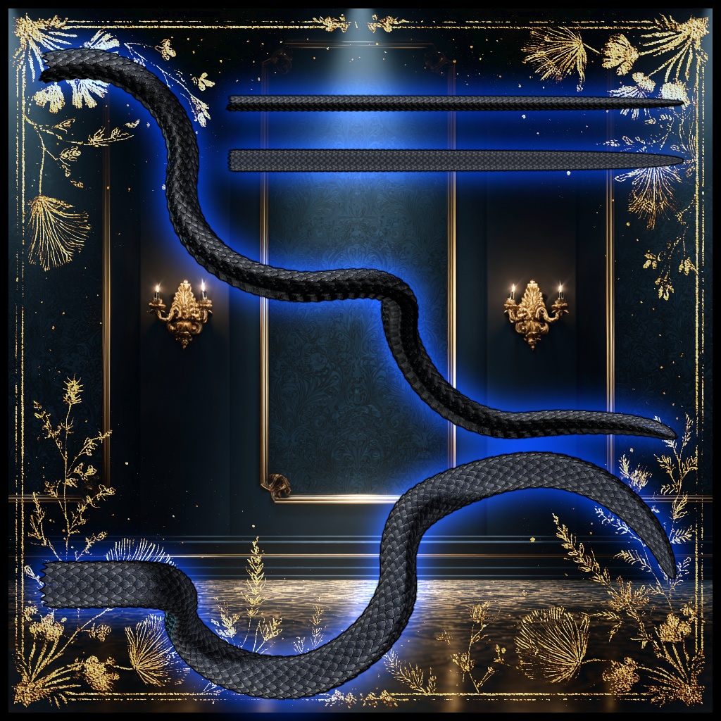 【DragonTailシリーズ】DragonTail_02_L 藍蛇鱗【3Dモデル衣装・装飾品】