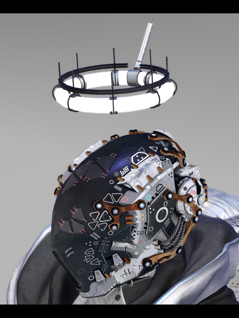 【サイバー系】天使型環状光菅【3Dモデル衣装・装飾品】