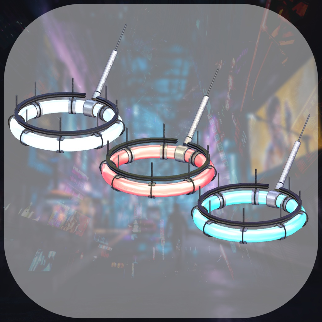 【サイバー系】天使型環状光菅【3Dモデル衣装・装飾品】