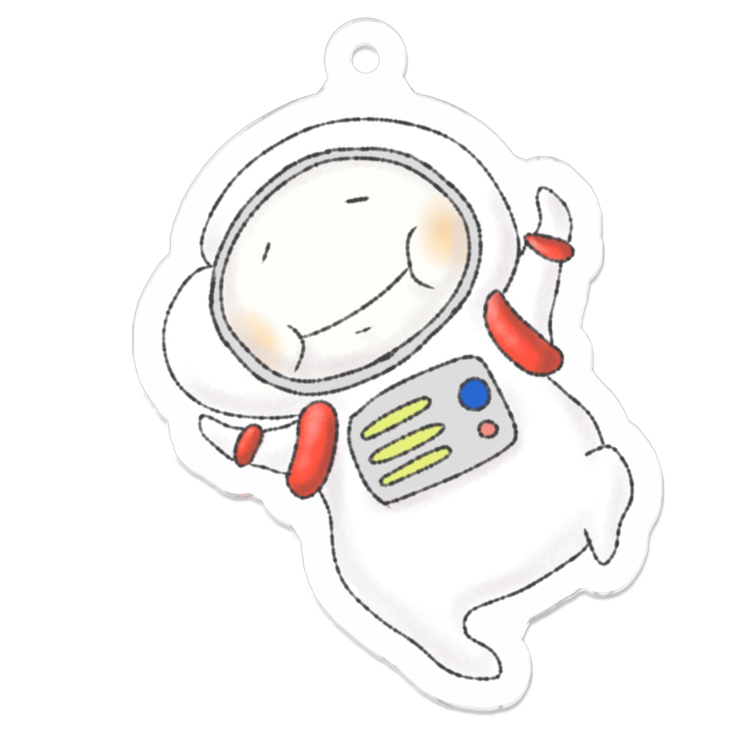 宇宙にプカプカおもちのキーホルダー
