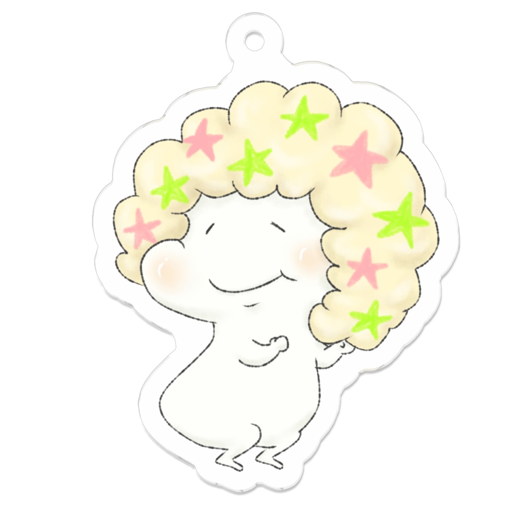アフロおもちのキーホルダー