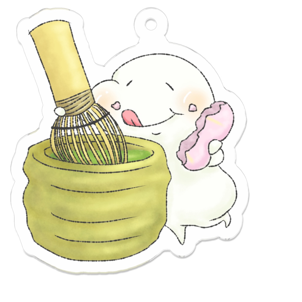 【和おもち】抹茶おもちのキーホルダー