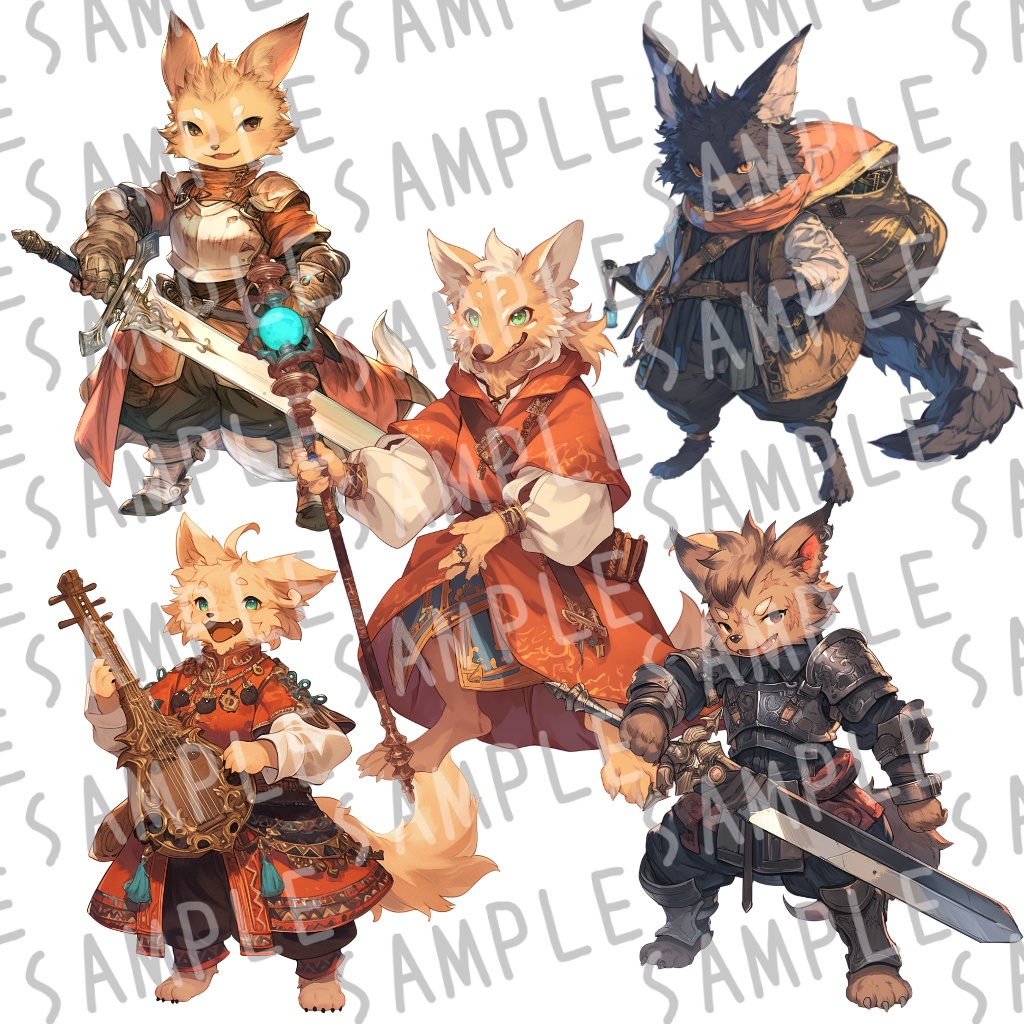 【立ち絵&エネミー40種】犬獣人(コボルド)【ゲーム/TRPG/ファンタジー/ココフォリア】