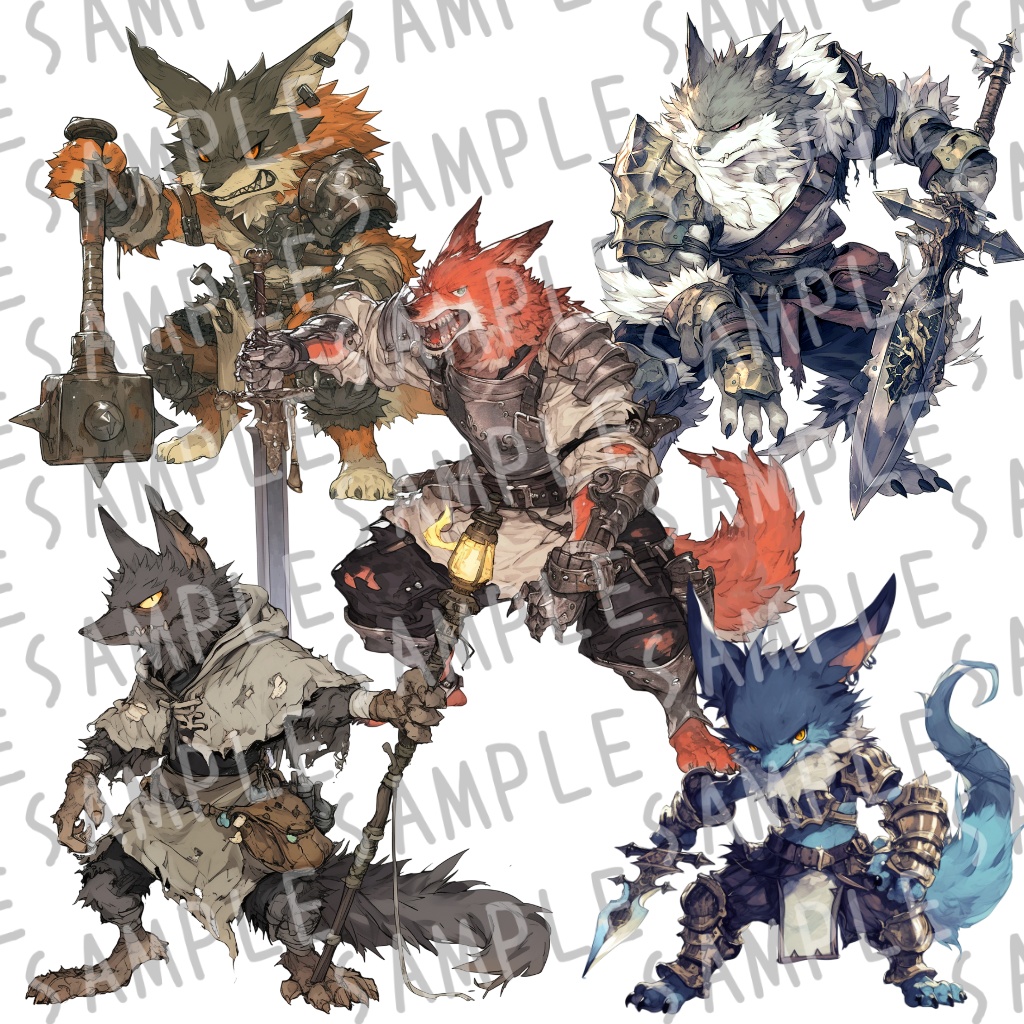 【立ち絵&エネミー40種】犬獣人(コボルド)【ゲーム/TRPG/ファンタジー/ココフォリア】