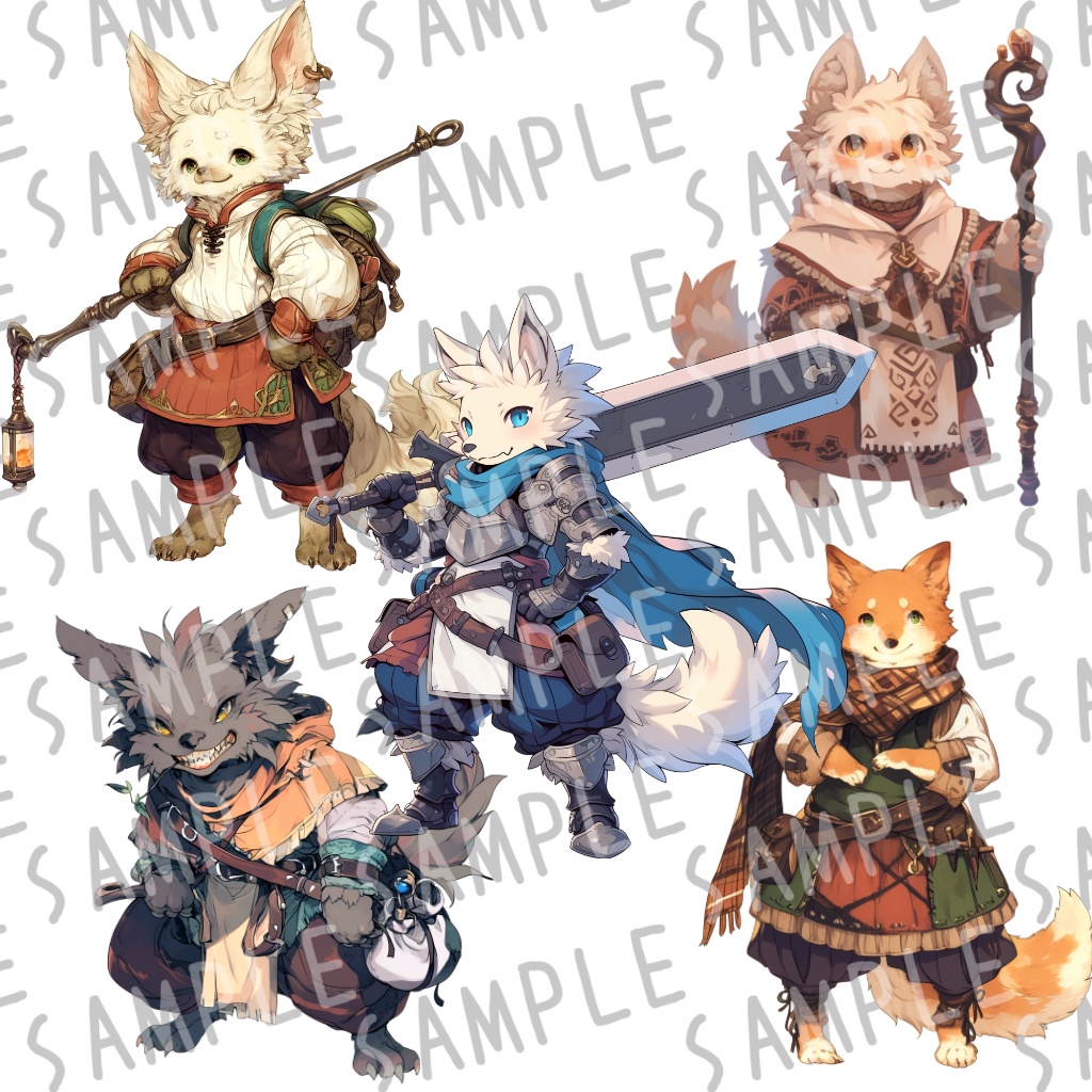 【立ち絵&エネミー40種】犬獣人(コボルド)【ゲーム/TRPG/ファンタジー/ココフォリア】