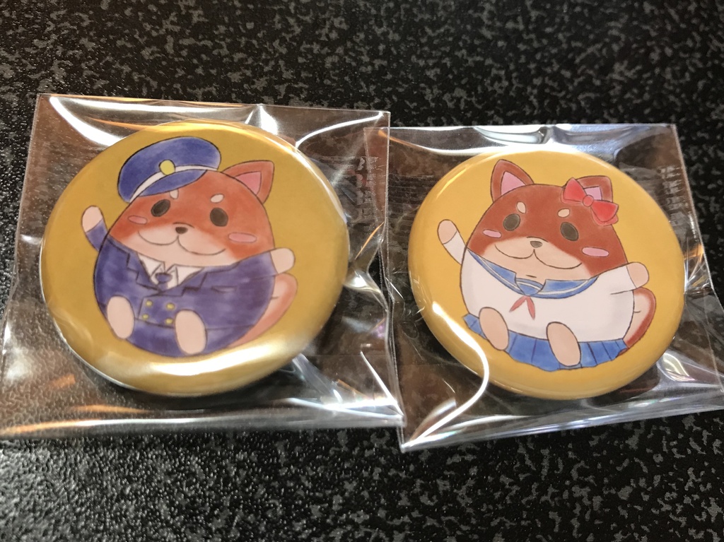 しばいぬクローゼット缶バッジ