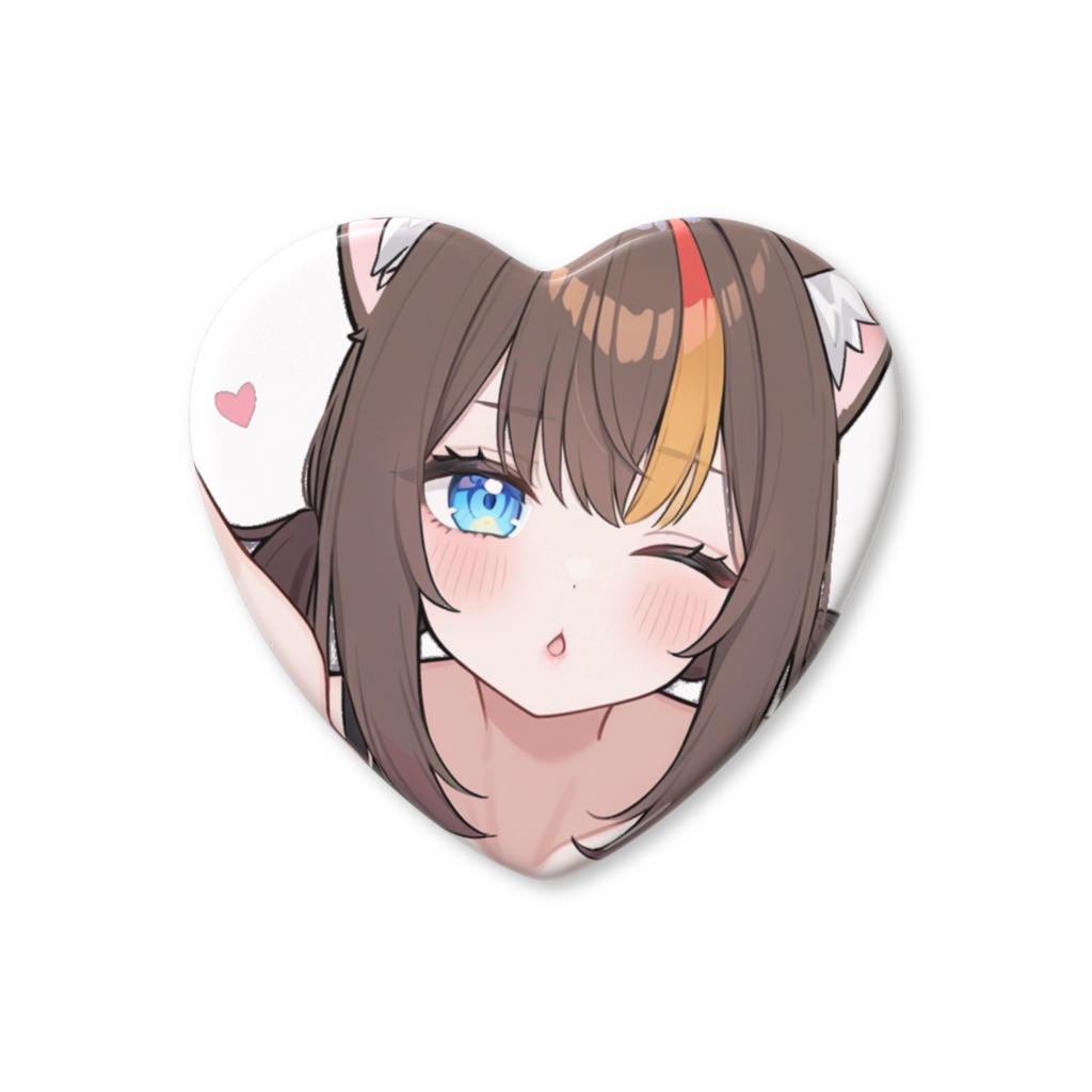 【ハート缶バッジ】湊結りあ 投げキッス 52.5 × 57mm
