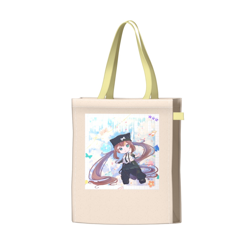【3周年記念ツートンカラーバッグ】湊結りあ×P.F.H　ミニキャラ　34 × 41 × 14cm - 両面