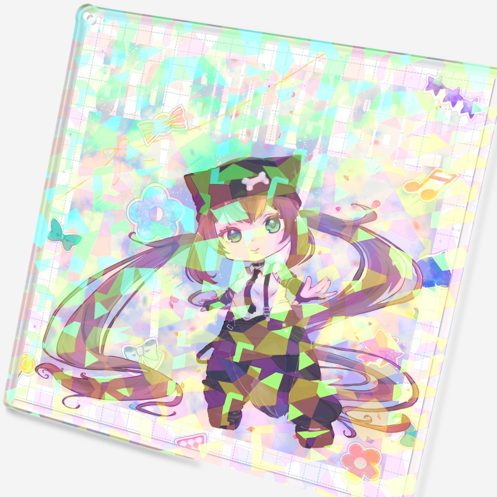 【3周年記念ホログラムアクリルキーホルダー】湊結りあ×P.F.H ミニキャラ 100 × 100mm