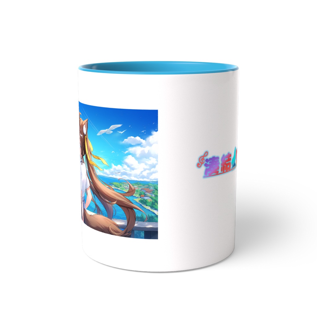 【ツートンカラーマグカップ】湊結りあ 旅りあVer.1 青