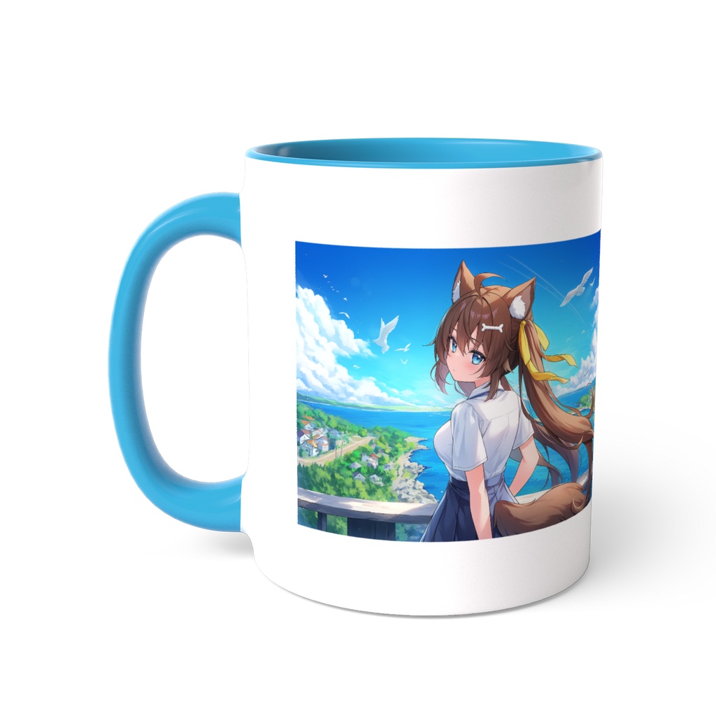 【ツートンカラーマグカップ】湊結りあ 旅りあVer.1 青