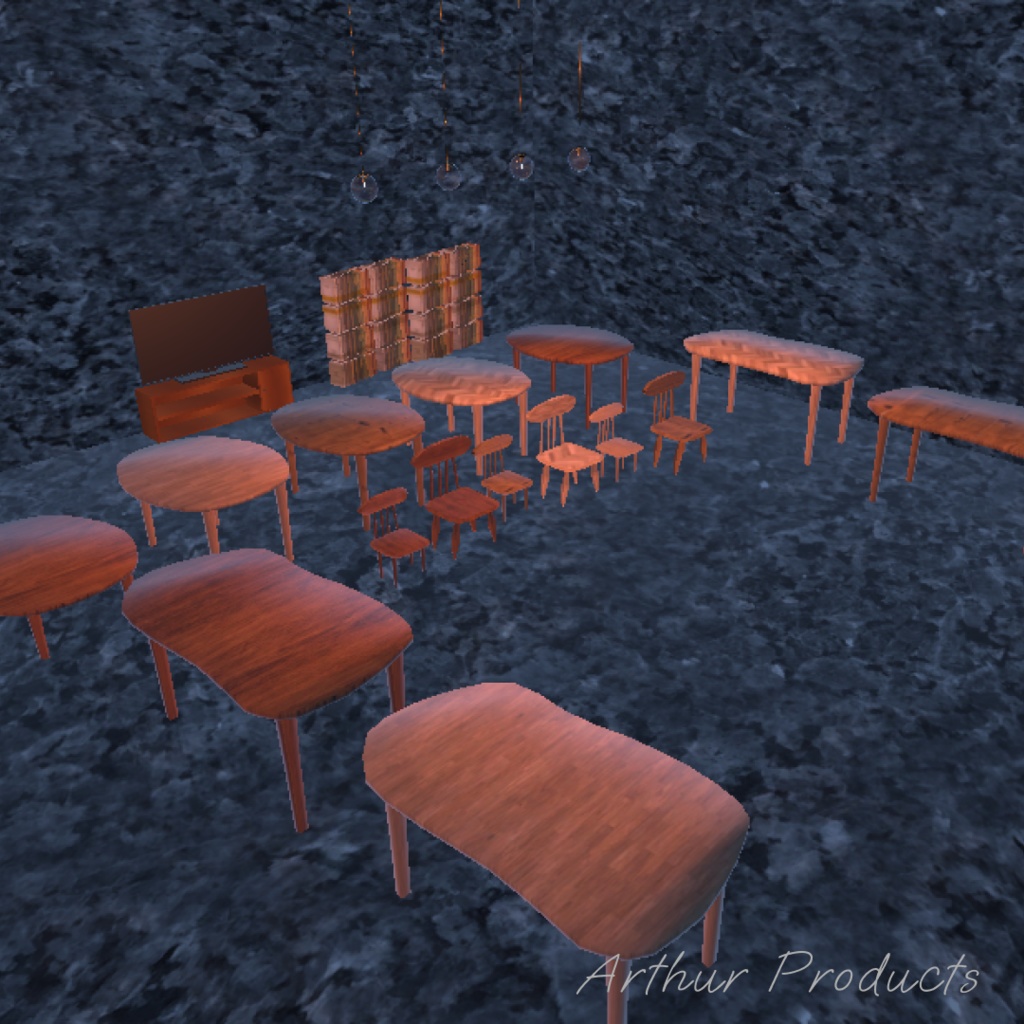 ハンドメイドな椅子と机15点セット