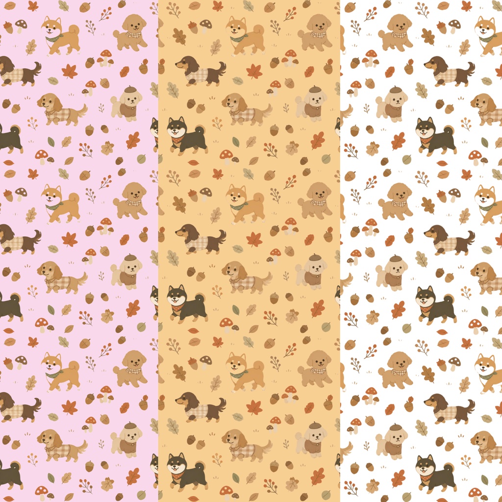 秋と犬とキノコと