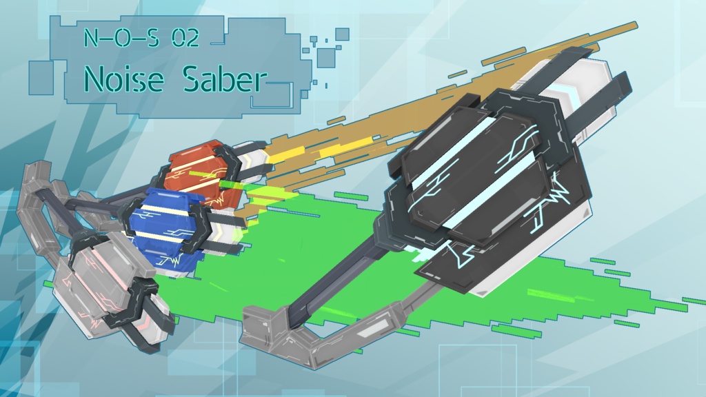 【VRChat向け】3Dモデル サイバー風セイバー N-O-S-02 NoiseSaber