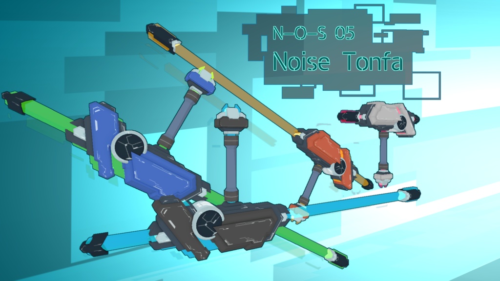 【VRChat向け】3Dモデル サイバー風トンファ N-O-S-05 NoiseTonfa
