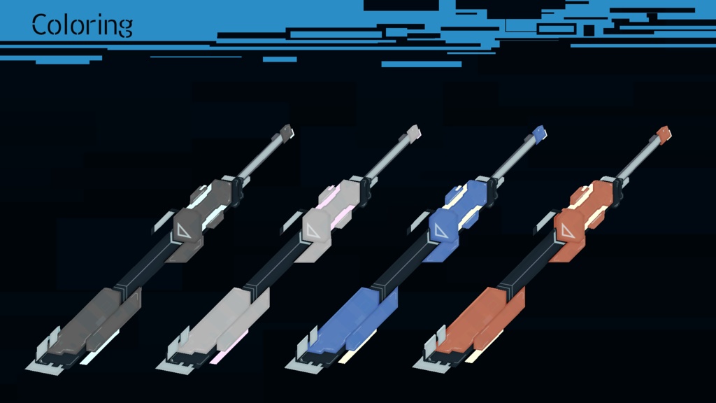 【VRChat向け】3Dモデル サイバー風カタナ N-O-S-07 NoiseKatana