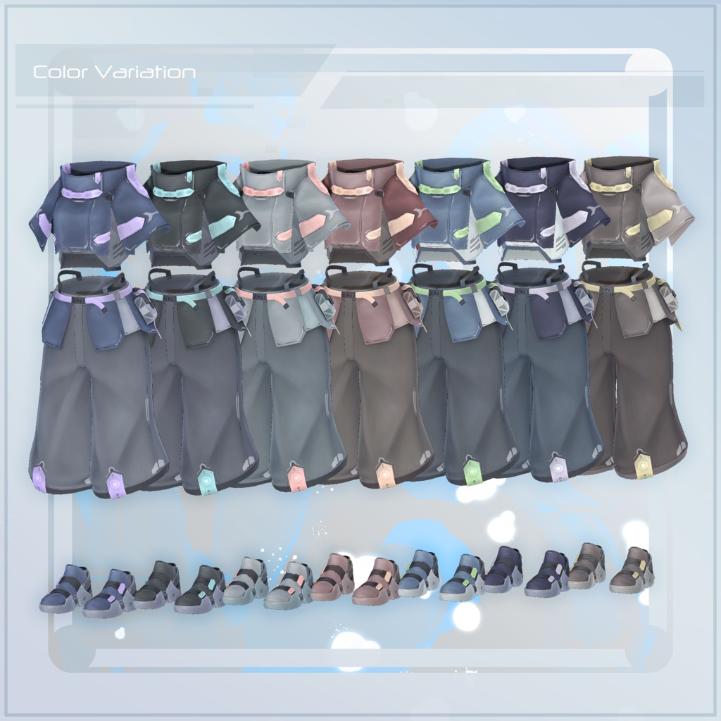 【オリジナル3D衣装】Code:Monochail【9アバター+α対応】