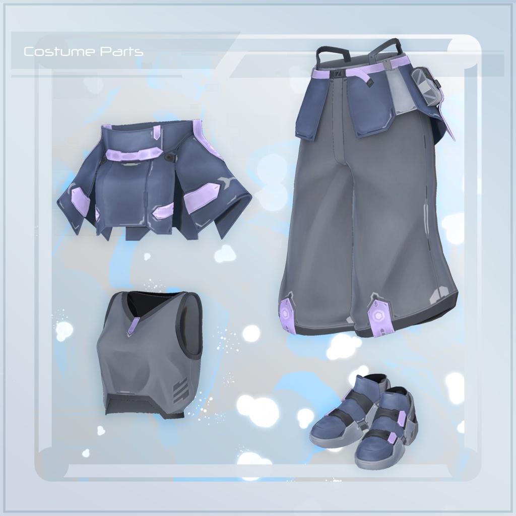 【オリジナル3D衣装】Code:Monochail【9アバター+α対応】