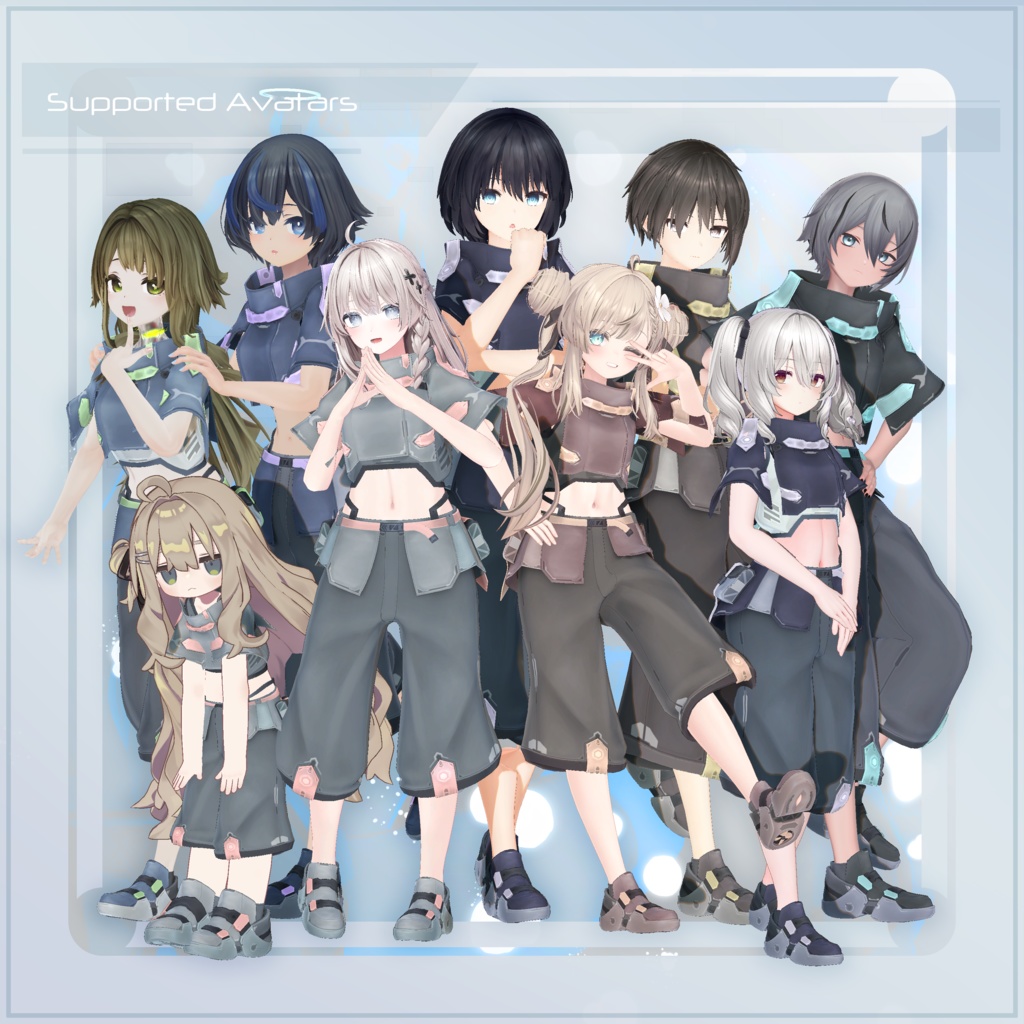 【オリジナル3D衣装】Code:Monochail【9アバター+α対応】