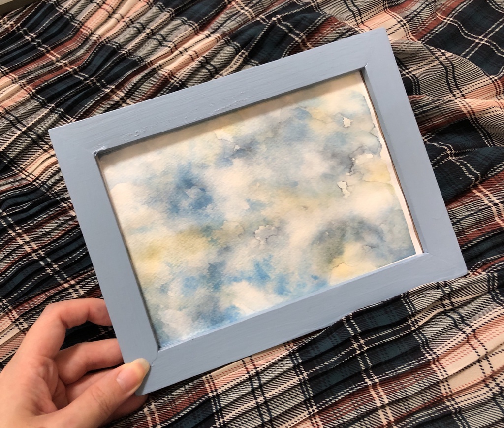 海の色の水彩原画