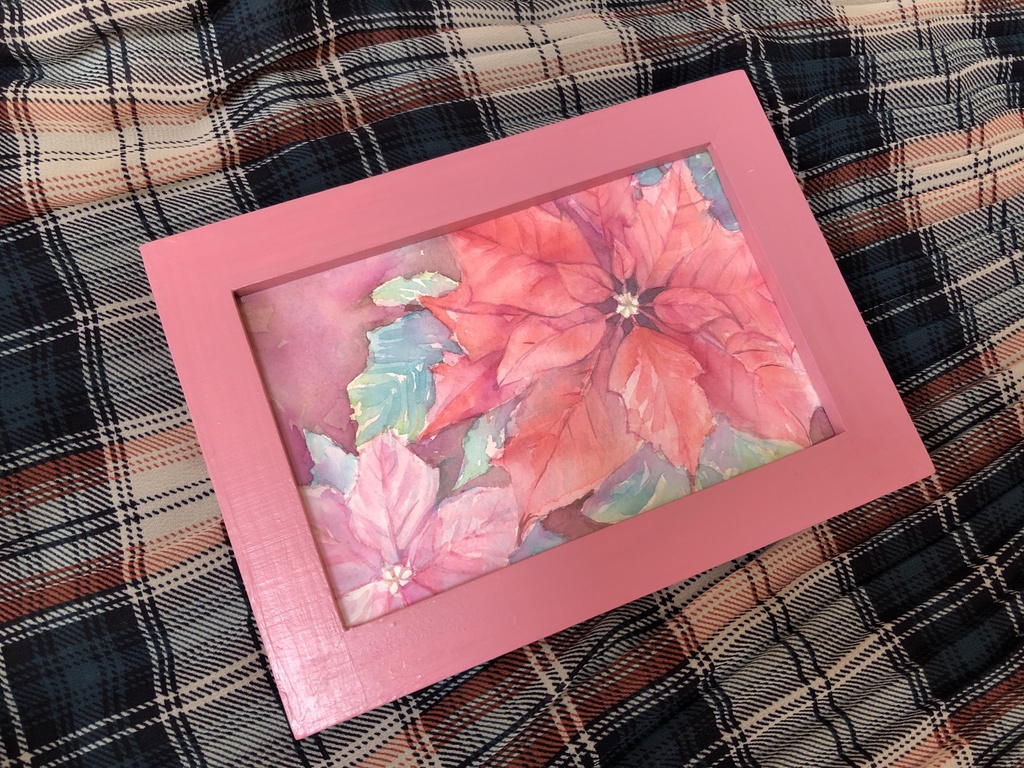 ポインセチアの水彩原画