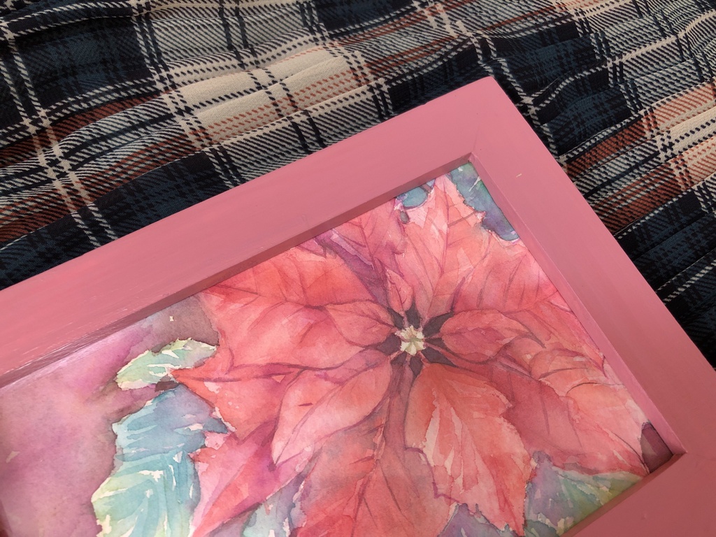 ポインセチアの水彩原画