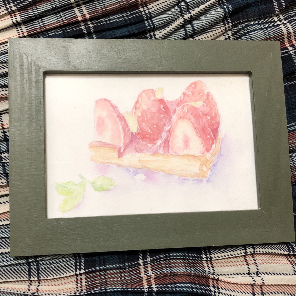 いちごタルトの水彩原画