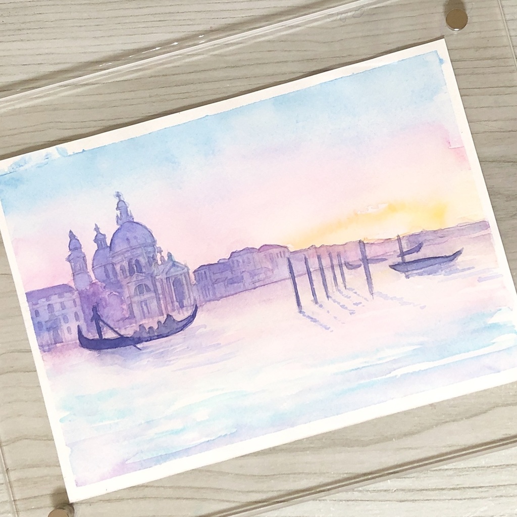 ヴェネツィアの空の水彩原画