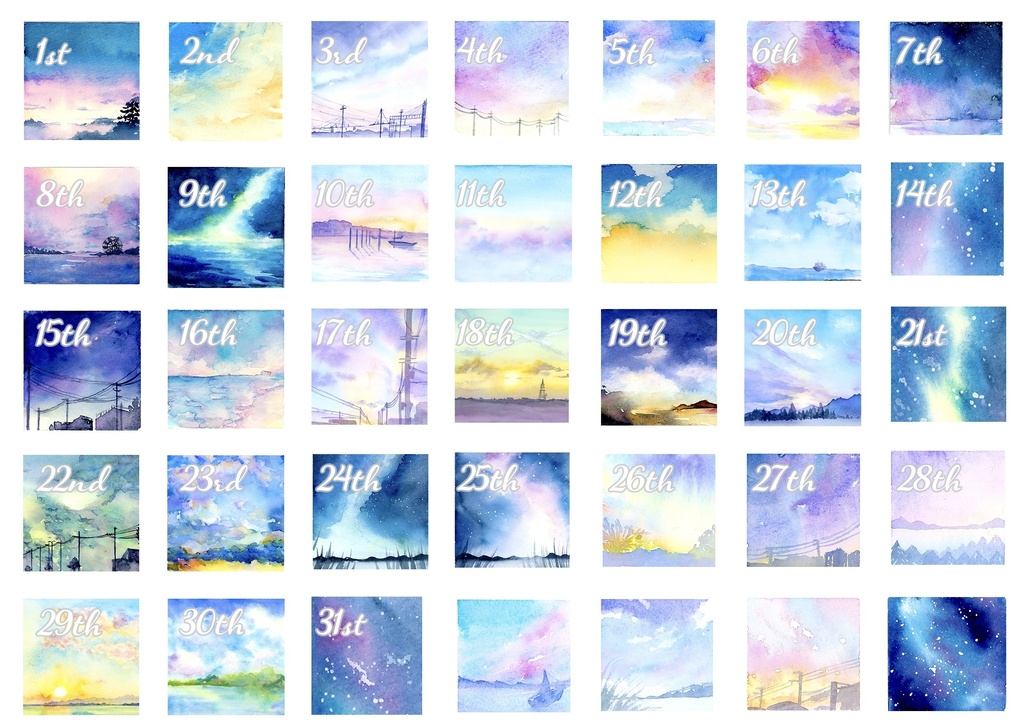 小さな空の日付シール