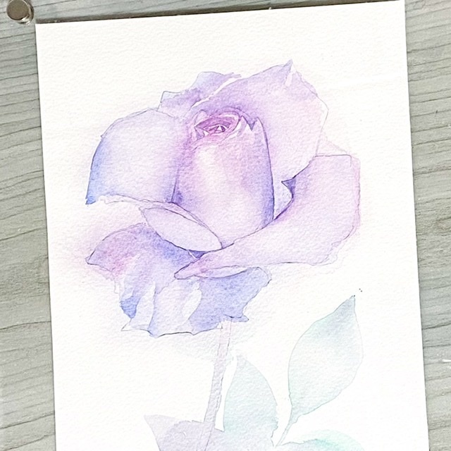 紫の薔薇の水彩原画 ふわもこ堂の水彩屋さん Booth