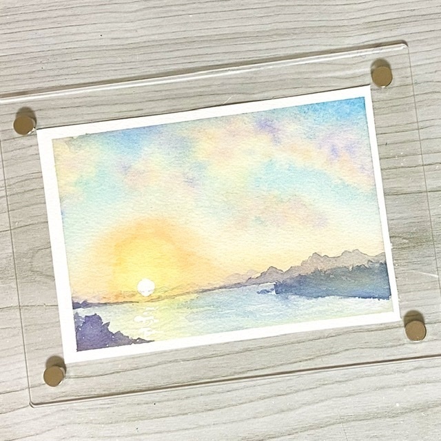 「夕陽」　原画　一点物　ポストカード