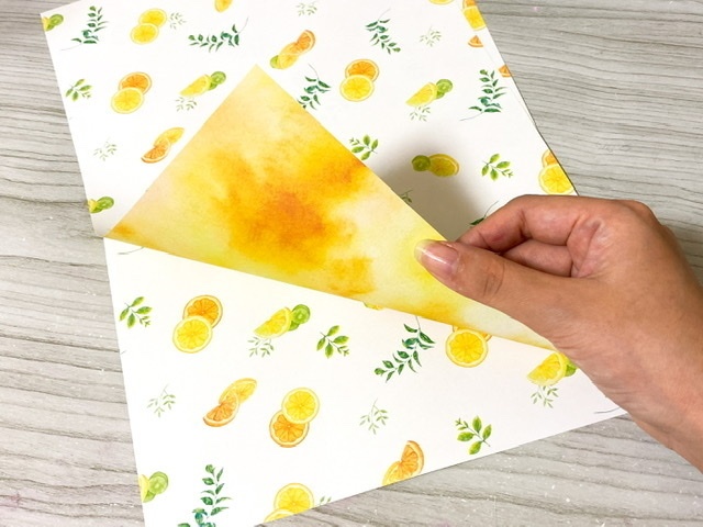 オレンジとレモンのデザインペーパー*A4/15枚入り