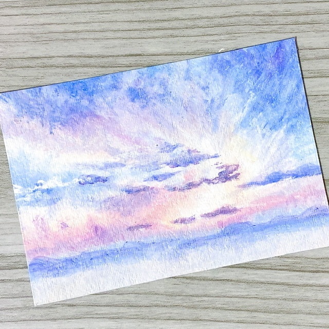 油絵 海 雲 紫 - 美術品