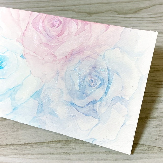 優しい薔薇の水彩原画