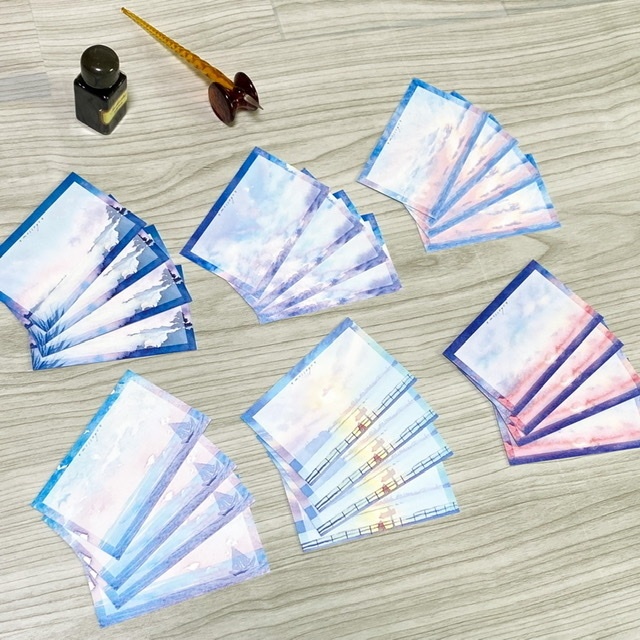 明けゆく空のメッセージカード*24枚入り*両面印刷