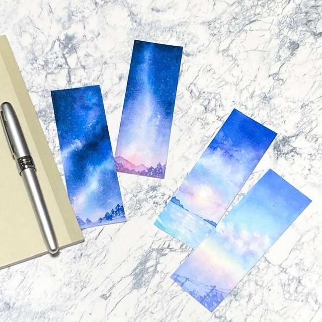 きらめく夜明け空のしおりセット*2枚入り