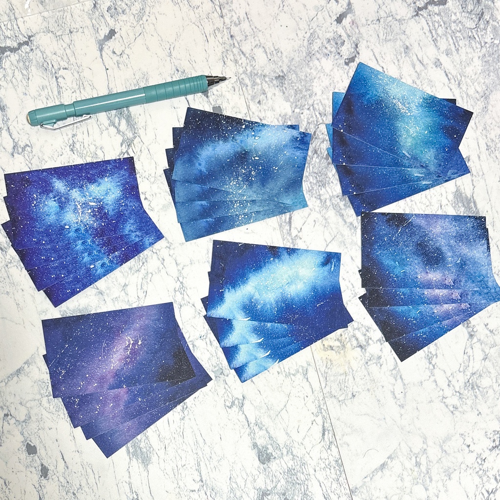 宇宙柄のメッセージカード*24枚入り*両面印刷