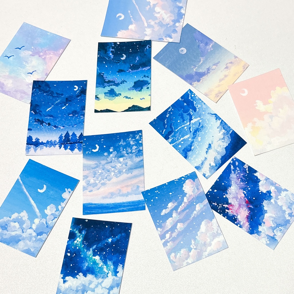 空のフォト風フレークシール