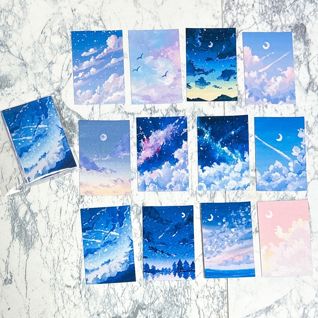 空のフォト風フレークシール