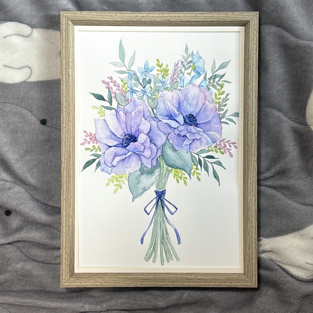 【額装原画】花束をあなたに【A4】