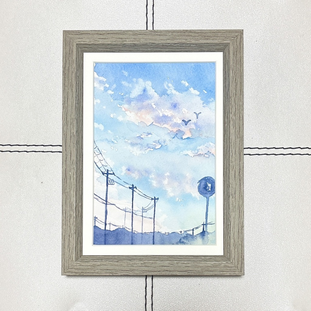 【額装原画】おだやかな街並み【ポスカ】