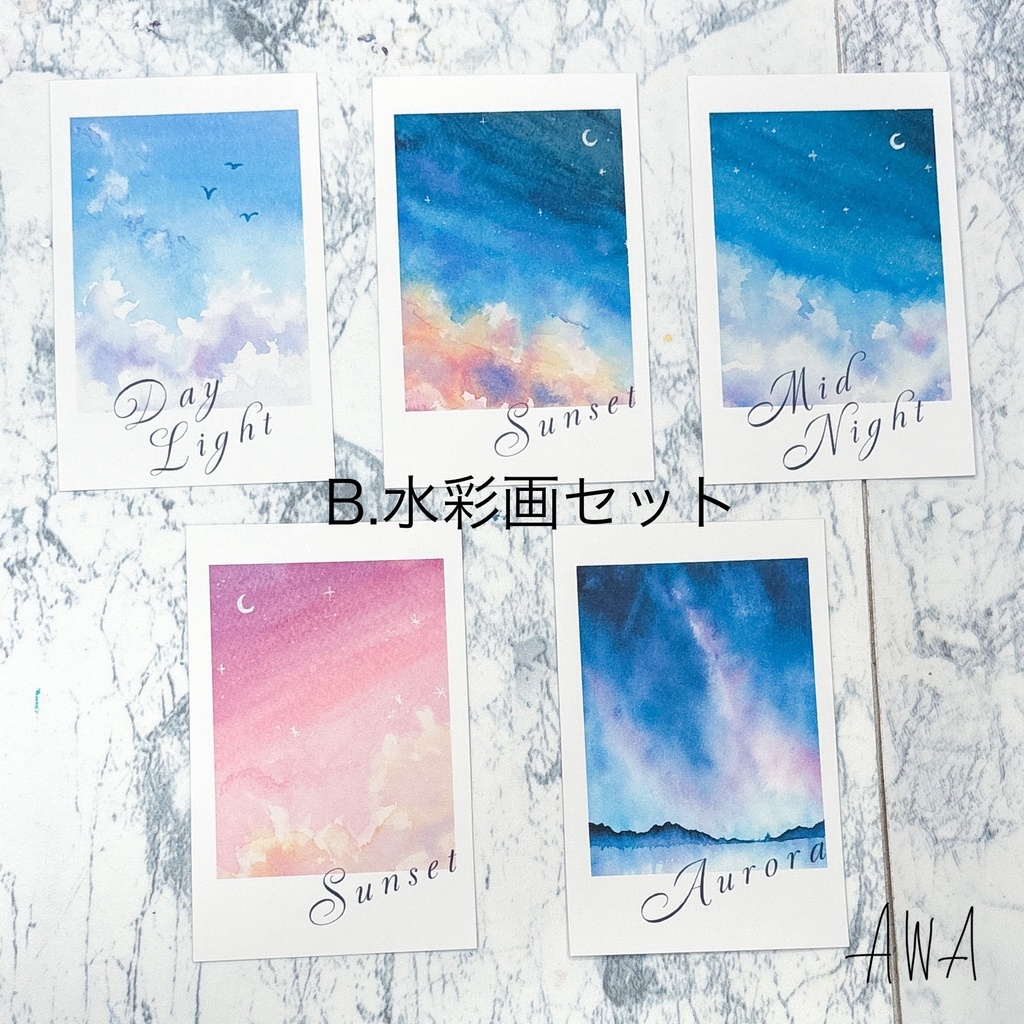 空のチェキ風カード*5枚セット