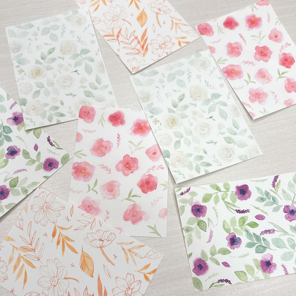 お花の小さめデザインペーパー＊12枚入り