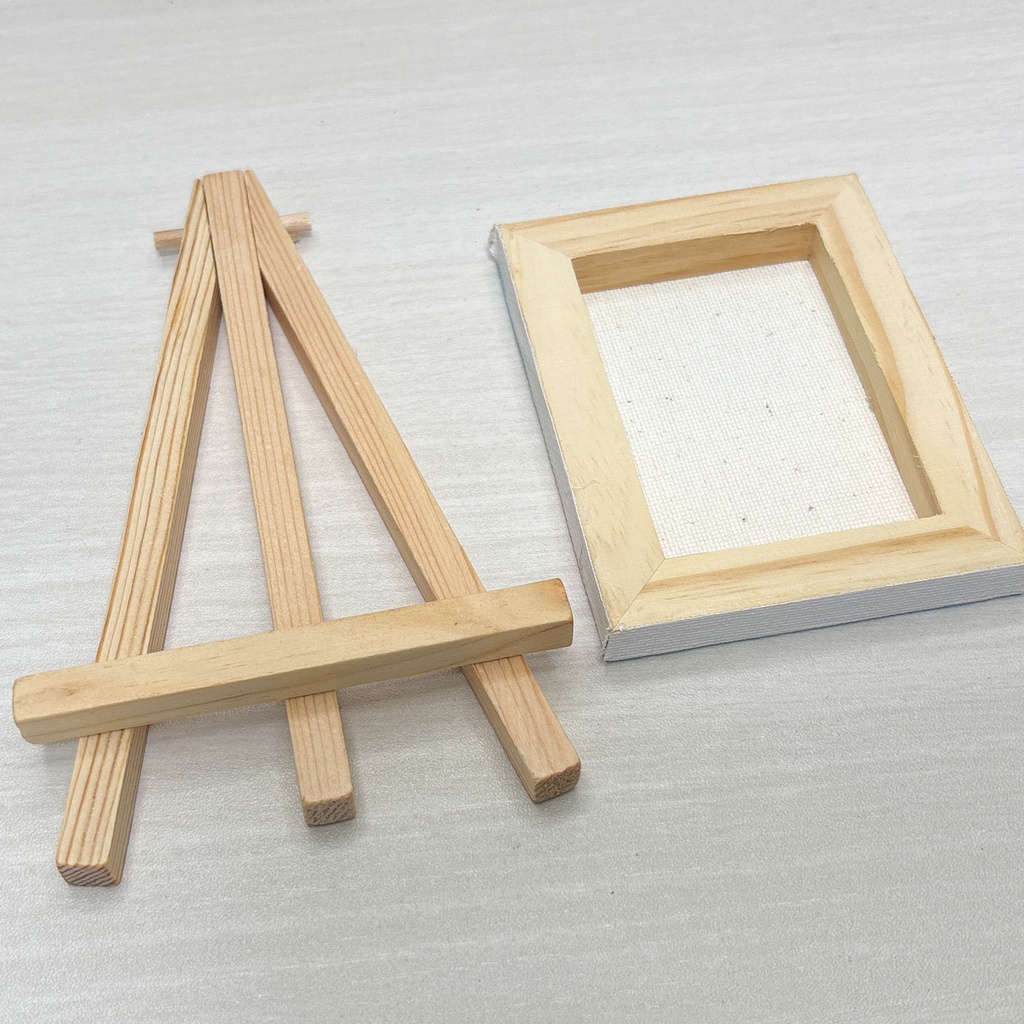 空のイーゼル付きキャンバス原画【アクリル絵の具】