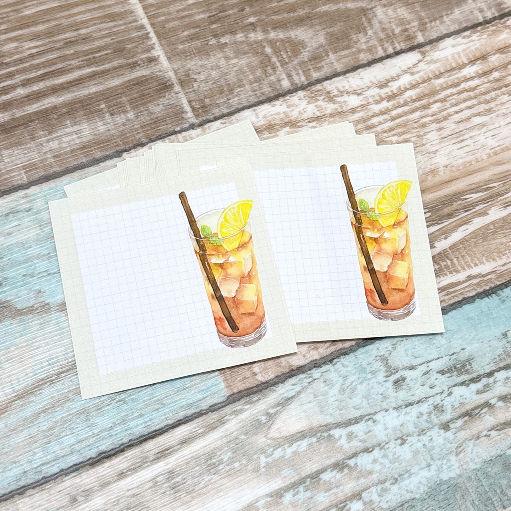 ドリンクのメモ用紙|レモンティー|20枚入り