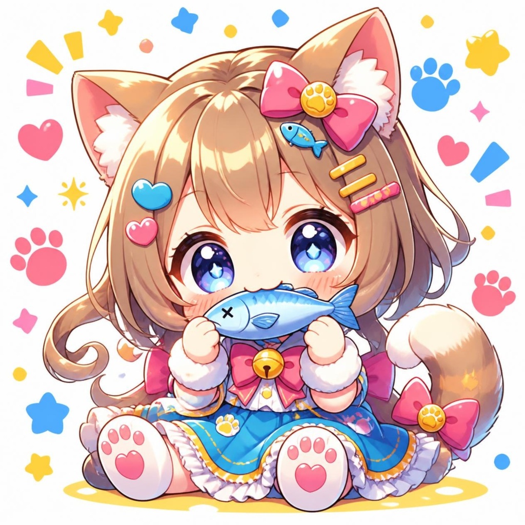 お魚くわえたネコ